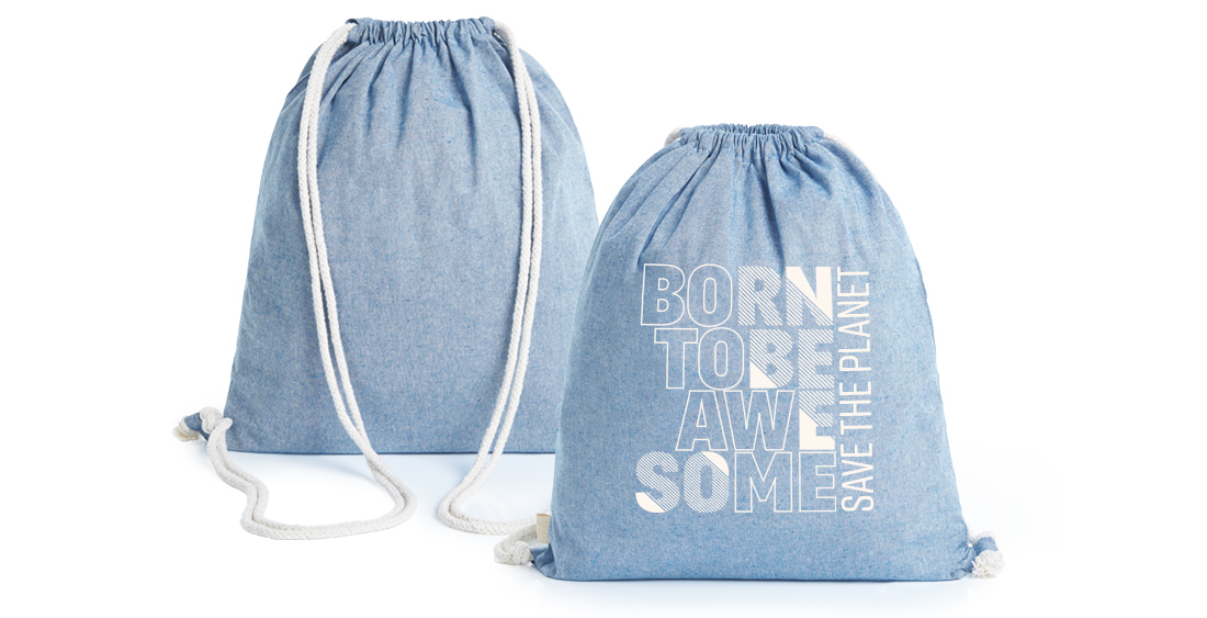 Gym bag print presented with the ZUGBEUTEL PLANET