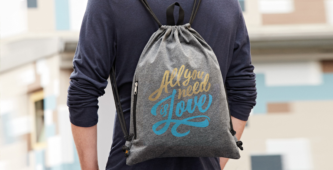 Backpacks with logo presented as a drawstring bag JERSEY