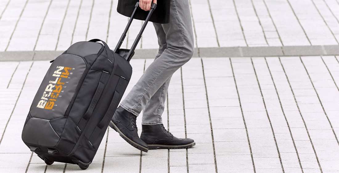 Trolley self design presented as ROLL TRAVEL BAG HASHTAG