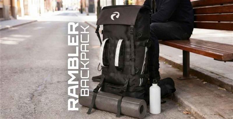 Rambler Backpack, outdoor backpack with rolltop and attached sleeping mat