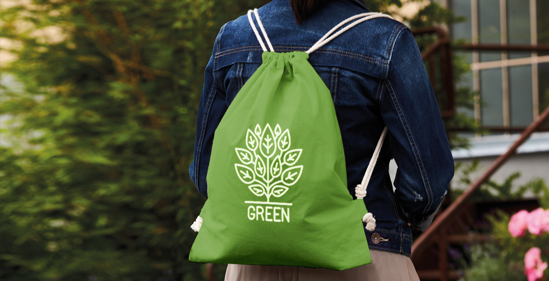 Promotional bag presented as printed gym bag