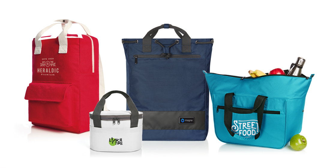 Group of promotional bags that you can have made as bags at Halfar