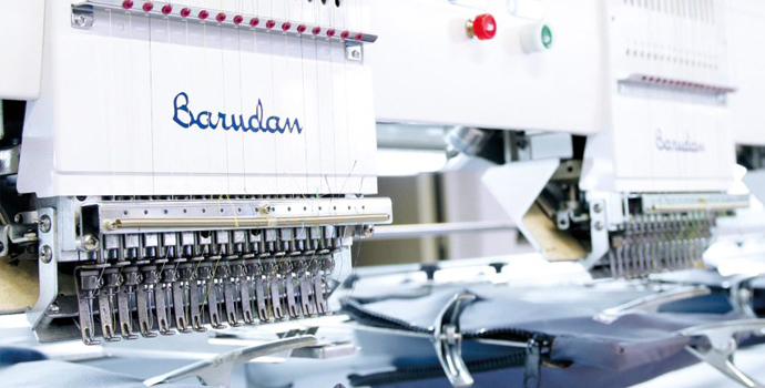 State-of-the-art embroidery machine for custom finishing at Halfar